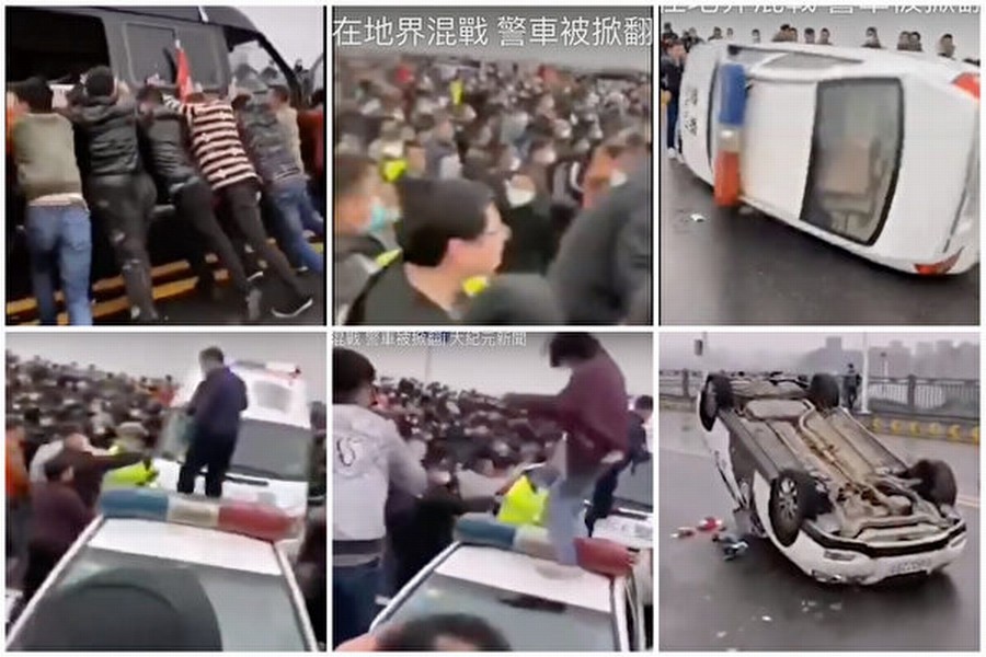 江西拒湖北人入境 两省公安混战警车被掀翻