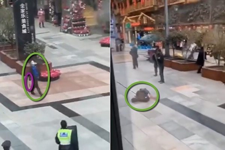 视频｜四川成都春熙路一戴口罩男子在凤祥楼持刀被警察开枪击伤