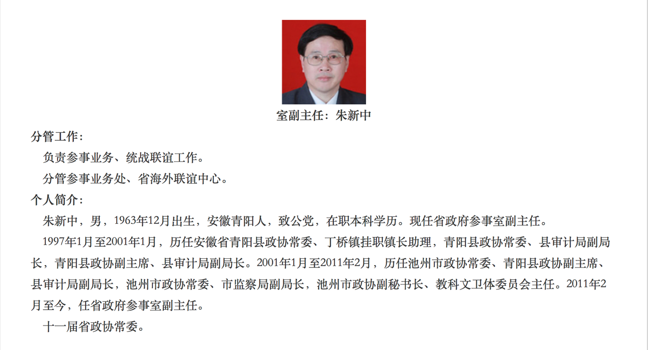 朱新中简历 安徽省政府参事室（文史研究馆）官网3月5日页面截图.png